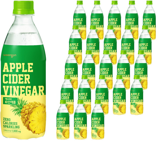 웅진 애사비 파인애플, 500ml, 24개