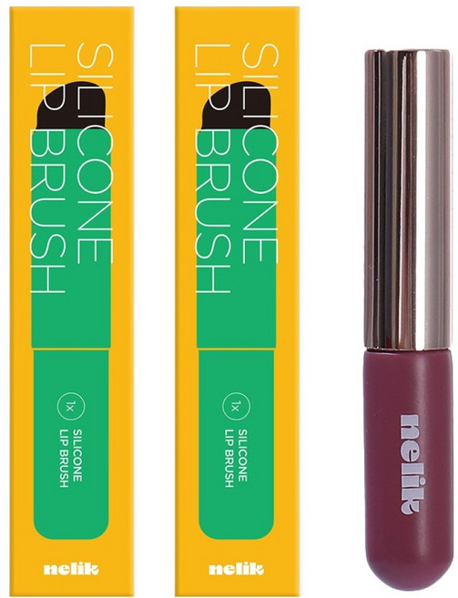 넬릭 메이크업 실리콘 립 브러쉬, 2개, 혼합색상