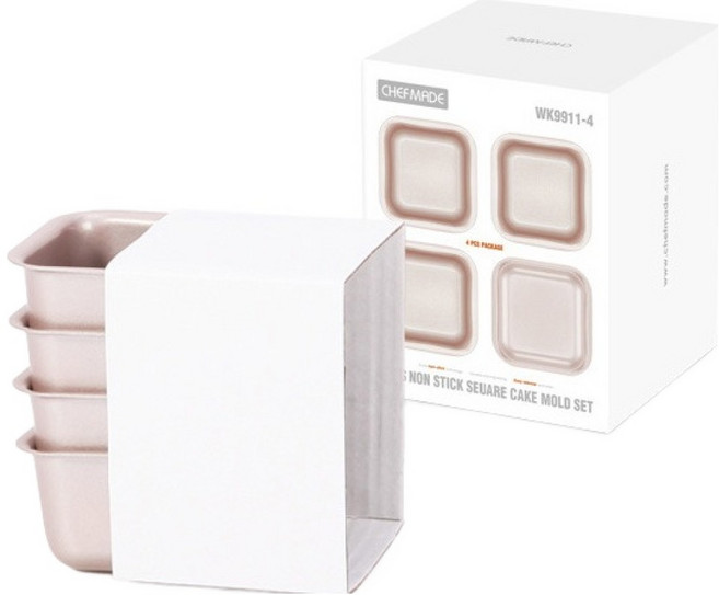 쉐프메이드 미니 사각 머핀틀 팬 4p WK9911-4, 1개