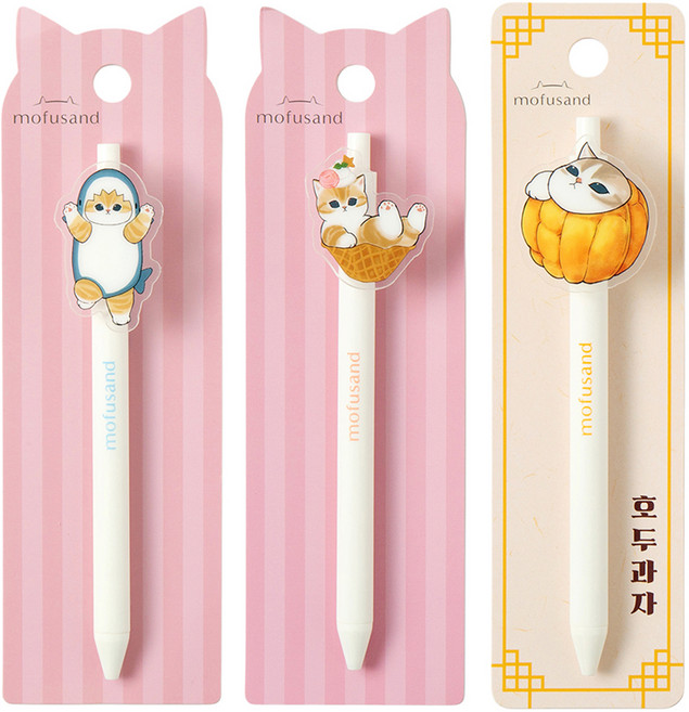 스튜디오에잇 모프샌드 아크릴 젤펜 0.5mm 3종 세트, 상어, 스위츠, 호두과자, 1세트