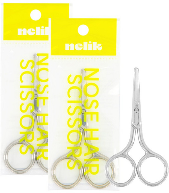 넬릭 룰루 코털가위, 2개, 실버