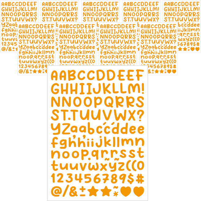 미소로운 손글씨 알파벳 스티커, 오렌지, 10개