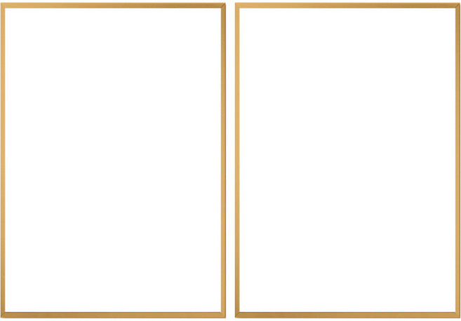 알루미늄 프레임 고급 인테리어 액자, 2개, 골드