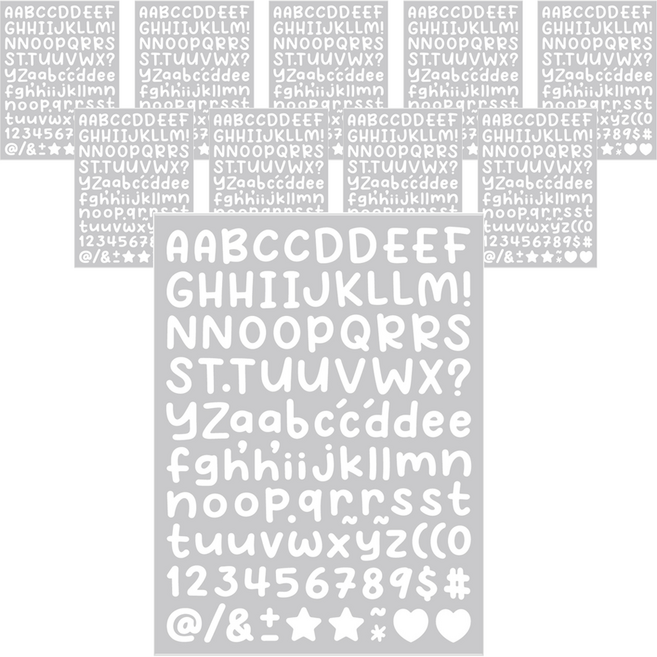 미소로운 손글씨 알파벳 스티커, 화이트, 10개