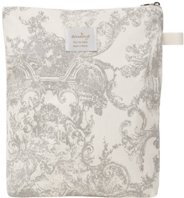 EmonG Toile de Jouy 幼兒園必備防水收納袋, 灰色