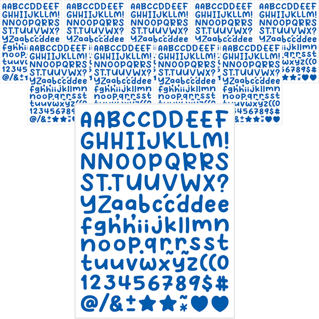미소로운 손글씨 알파벳 스티커, 블루, 10개