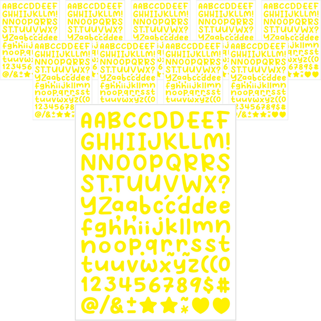 미소로운 손글씨 알파벳 스티커, 옐로우, 10개