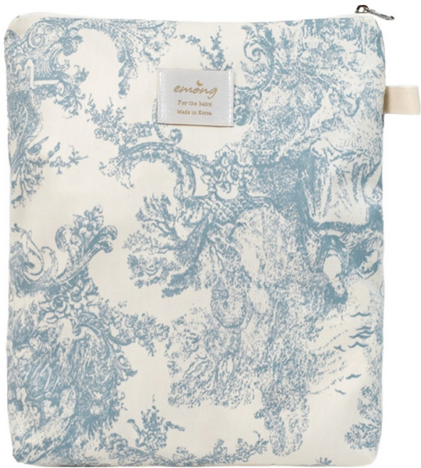 EmonG Toile de Jouy 幼兒園必備品防水收納袋, 藍色