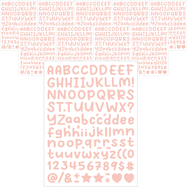 미소로운 손글씨 알파벳 스티커, 라이트핑크, 10개