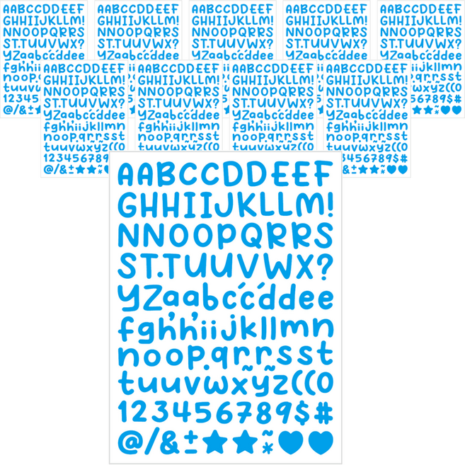 미소로운 손글씨 알파벳 스티커, 스카이, 10개