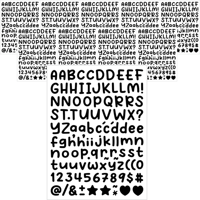 미소로운 손글씨 알파벳 스티커, 블랙, 10개