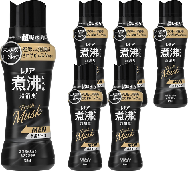 (箱售) Lenor 蘭諾 日本原裝進口 煮沸衣物香香豆 清爽麝香, 6個, 420ml