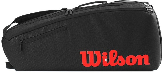 Wilson Classy V3 3入球拍袋 WR8038001001, 黑色 + 紅外線色, 1個