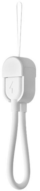 워너프 파스텔 휴대용 스트랩 C타입-C타입 60W 숏 케이블, 화이트, 1개, 16.5cm