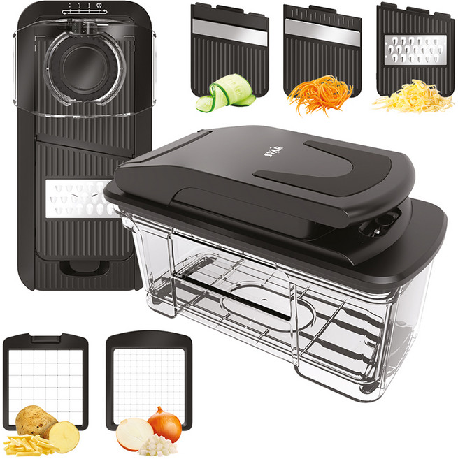 스타 5in1 멀티 채칼 다지기, 블랙, 1개