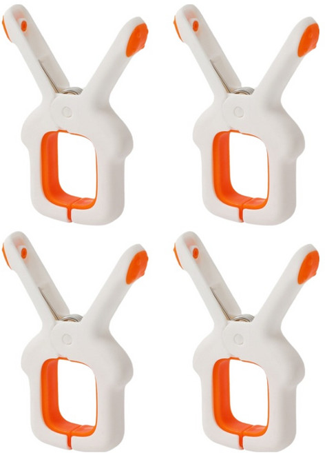 해피굿즈 간편한 이불 고정 빨래집게, 오렌지, 4개입