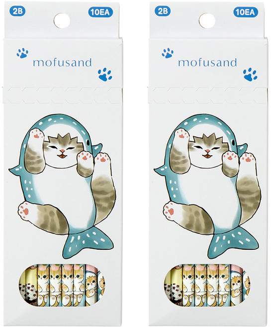 스튜디오에잇 모프샌드 연필 2B 10p 세트, 상어, 2세트