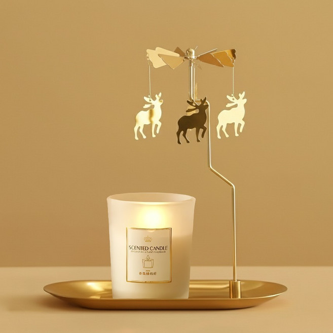 Salimon Dear Bell 無動力旋轉燭臺 託盤型, 金色