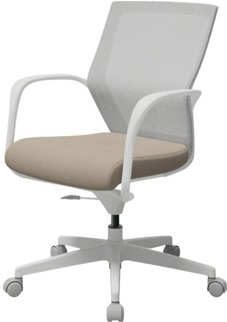 시디즈 아이블 책상 높이조절형 의자 방문설치, 화이트 + 샌드베이지