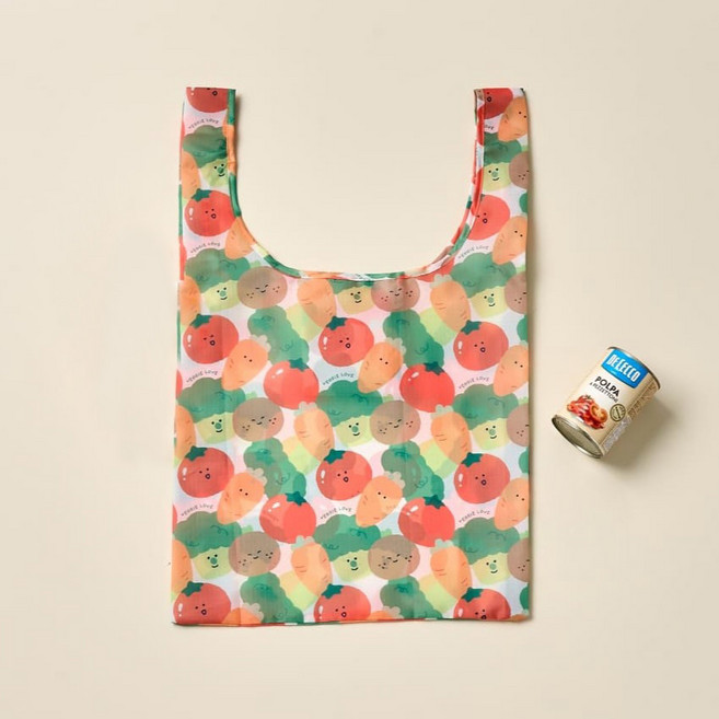 BUTTERSHOP Veggie Gang Love Broccoli 蔬菜圖案標準購物袋, 多色, 1個