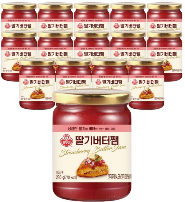 오뚜기 딸기버터쨈, 280g, 15개