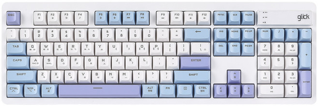 지클릭커 무선 OFFICEPRO 사일런스 M RGB 무소음 방수 블루투스 키보드 104, Sky City, WK50, 제조사축