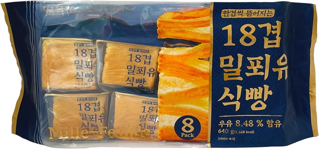 키즈웰 18겹 밀푀유 식빵, 1개, 640g - 쿠팡