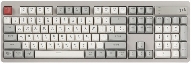 지클릭커 무선 OFFICEPRO 사일런스 M RGB 무소음 방수 블루투스 키보드 104, Retro, WK50, 제조사축