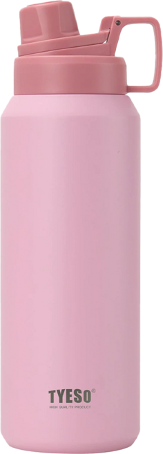 TYESO 泰碩 304不鏽鋼磨砂系列運動保溫水壺, 櫻花粉, 900ml, 1個
