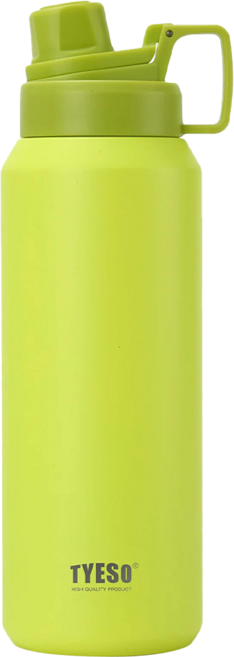 TYESO 泰碩 304不鏽鋼磨砂系列運動保溫水壺, 檸檬綠, 900ml, 1個