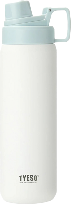 TYESO 泰碩 304不鏽鋼磨砂系列運動保溫水壺, 雪峰白, 900ml, 1個