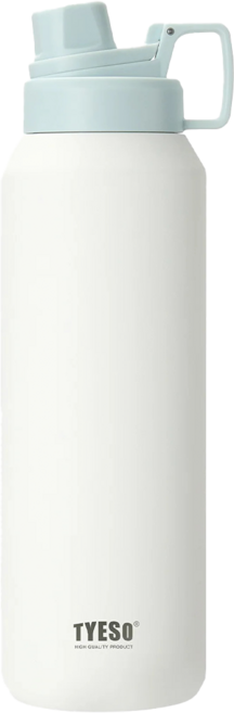 TYESO 泰碩 304不鏽鋼磨砂系列運動保溫水壺, 雪峰白, 1500ml, 1個
