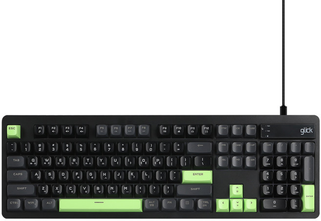 g-clicker OFFICEPRO Silence M RGB 靜音有線防水鍵盤 104, 福柯綠, OPK50, 製造商製