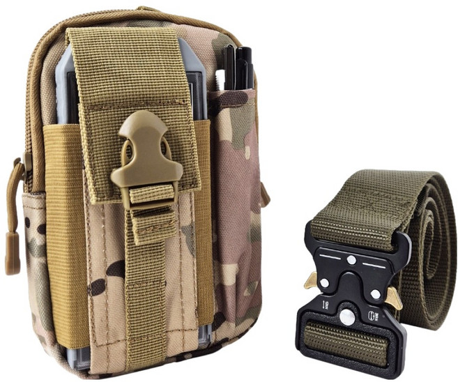 바벨롭 미니 공구가방 파우치 + 원터치 벨트 세트 카모, 1세트
