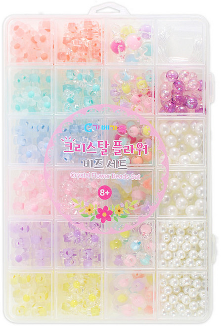 GabeFamily 水晶花朵串珠套組 DS1114, 1套, 混合顏色