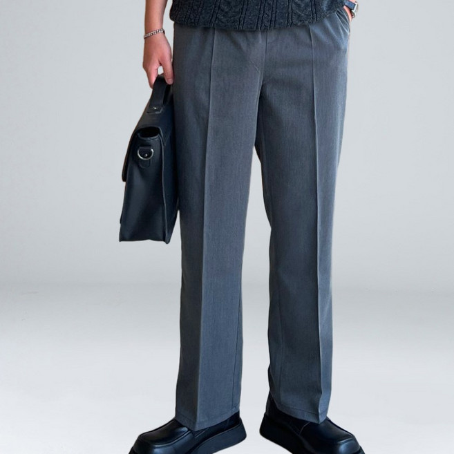 EV CLOSET 李滉FNC 男士打褶鬆緊帶寬版西裝褲 4319-1