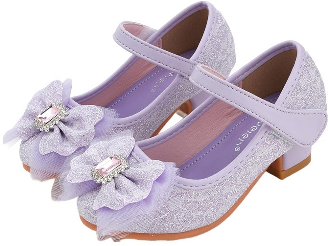 타오웨이어 엘레 앞보석 리본 굽 구두