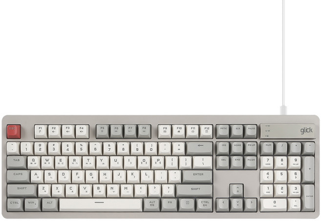 지클릭커 OFFICEPRO 사일런스 M RGB 무소음 유선 방수 키보드 104, 제조사축, OPK50, 레트로