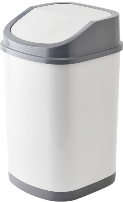 팬톤 CMYK 국내산 스윙 인테리어 사각 휴지통 15L, 화이트