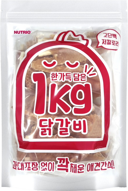 뉴트리오 강아지 한가득담은 대용량 간식, 1개, 1kg, 닭갈비