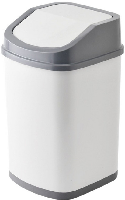 팬톤 CMYK 국내산 스윙 인테리어 사각 휴지통 10L, 화이트