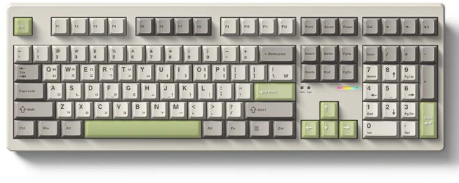 에프엘이스포츠 유무선 블루투스 풀배열 저소음 스노우축 기계식 키보드, 크림 말차, NX108, 제조사축 - 쿠팡