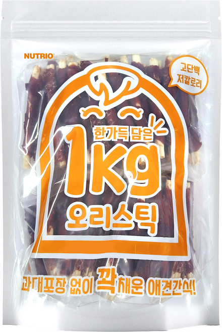 뉴트리오 강아지 한가득담은 대용량 간식, 1개, 1kg, 오리스틱