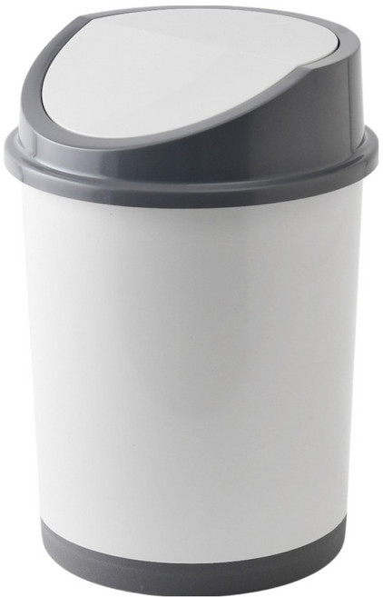 팬톤 CMYK 국내산 스윙 인테리어 원형 휴지통 10L, 화이트