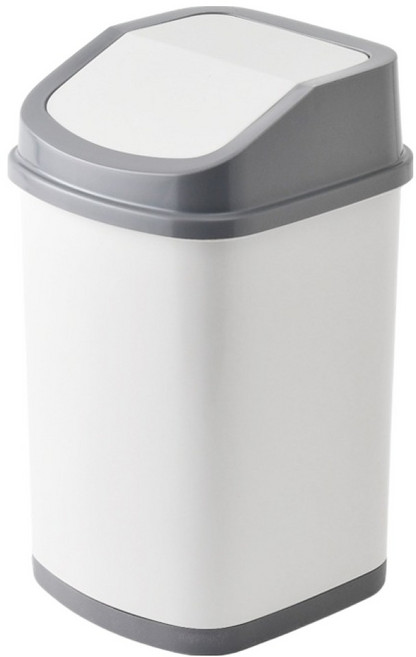 팬톤 CMYK 국내산 스윙 인테리어 사각 휴지통 5L, 화이트