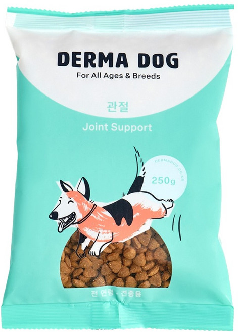더마독 전연령 강아지 관절체중 건식사료, 뼈/관절강화, 250g, 1개