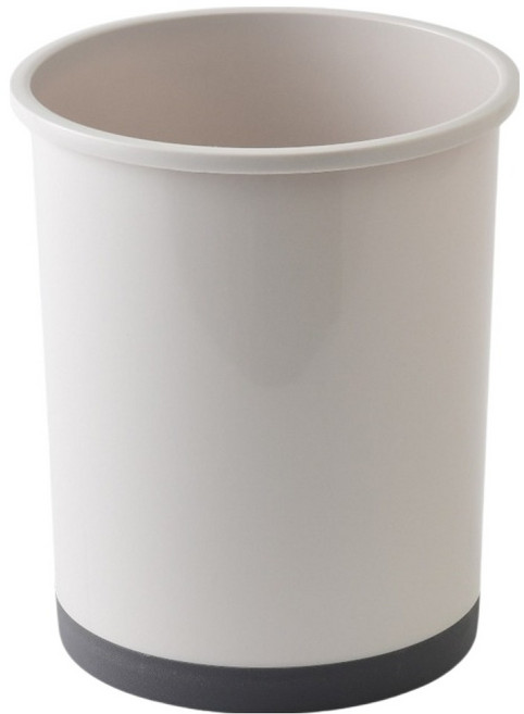 팬톤 CMYK 국내산 업소용 식당 오픈형 원형 휴지통 5L, 화이트