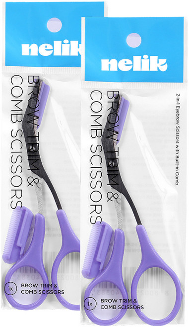 넬릭 데일리 프리미엄 눈썹 가위, 2개, 퍼플