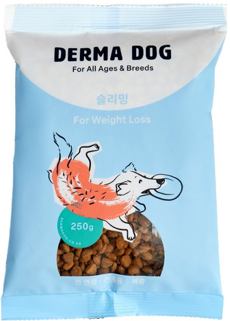 더마독 강아지 전연령 슬리밍 건식사료, 다이어트(체중감소), 250g, 1개