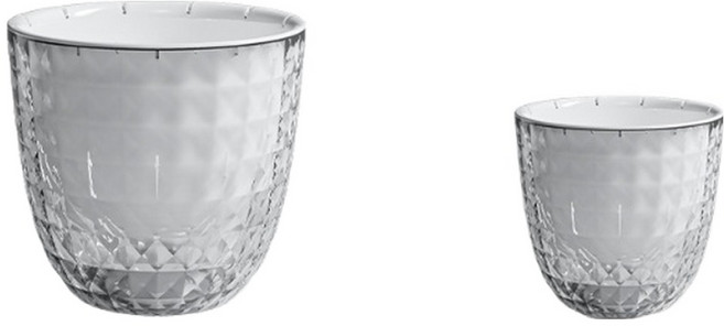 미소로운 저면관수 화분 2종 세트, 투명, 1세트
